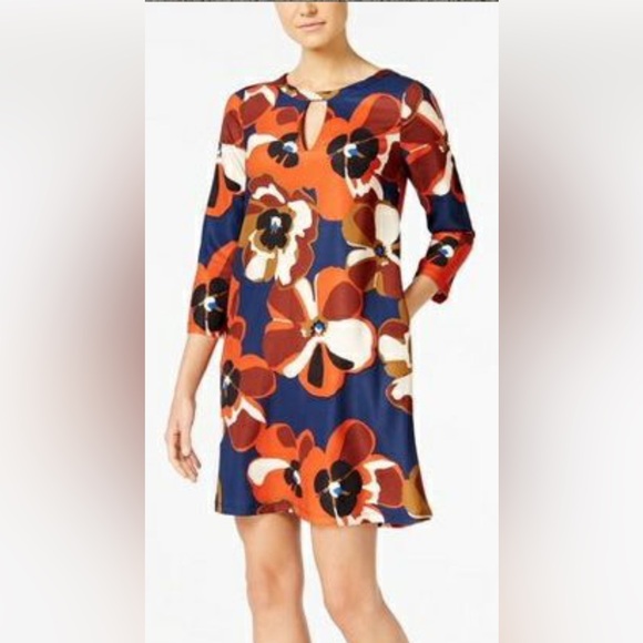 Beige by Eci large floral print dress. Worn‎ twice. - Picture 1 of 7